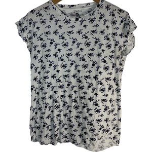 Leon & Harper floral print ruffle sleeve tee small‎